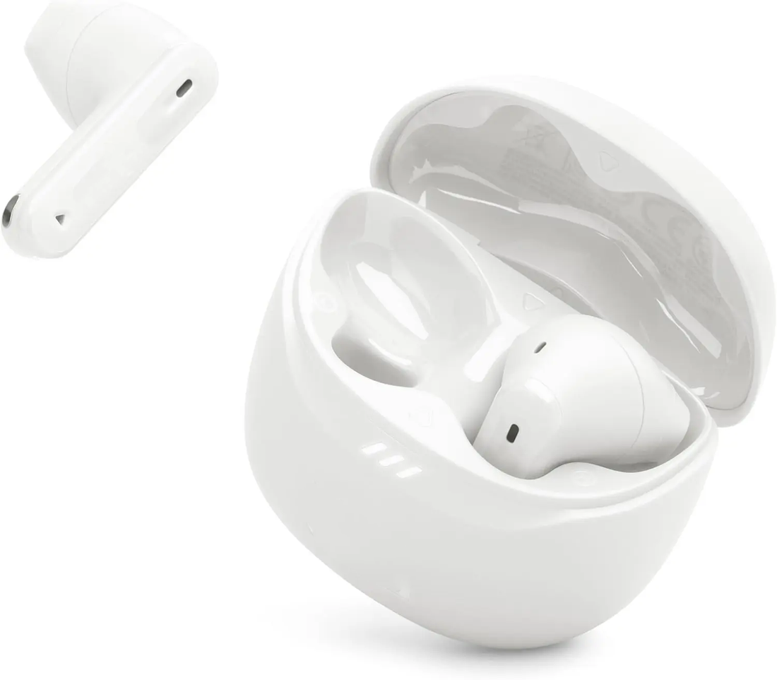 White True Wireless Noise Cancelling Semi In-Ear Earbuds