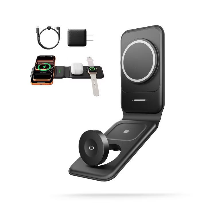 Foldable 3-in-1 Magnetic Wireless Charging Stand