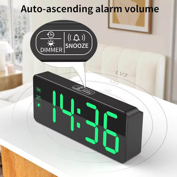 Large LED Digit Digital Bedside Alarm Clock